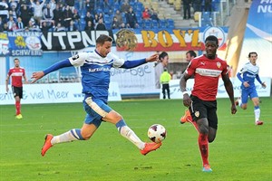 Marcel Ziemer (Hansa Rostock) erzielte gegen den VfB Stuttgart II drei Treffer