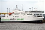 Die neue Scandlines-Fähre „Berlin“ im Seehafen Rostock