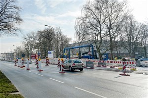 Eurawasser-Baustelle in Hamburger Straße führt zu Verkehrseinschränkungen (Foto: Thomas Ulrich)