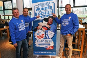 20 Jahre das Wunder von Bochum - Andreas Zachhuber, Juri Schlünz, Martin Pieckenhagen (v.l.n.r.) freuen sich auf das Spiel (Foto: F.C. Hansa Rostock)