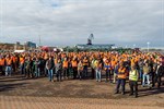 Demo der Landwirte im Stadthafen Rostock