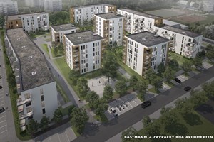 So soll das neue Wiro-Wohnquartier in Lichtenhagen aussehen (Visualisierung: Bastmann + Zavracky BDA Architekten GmbH)