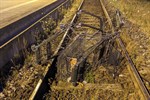 Einkaufswagen im S-Bahn-Gleis Lütten Klein