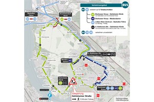 Gehlsdorf, Umleitung, Linie 45 (Grafik: RSAG)