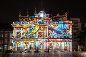 Rathaus zur Rostocker Lichtwoche 2024