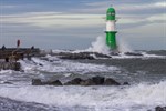 Leichte Sturmflut in Warnemünde am 11. Januar 2025