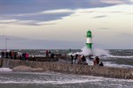 Leichtes Sturmhochwasser in Warnemünde am 11. Januar 2025